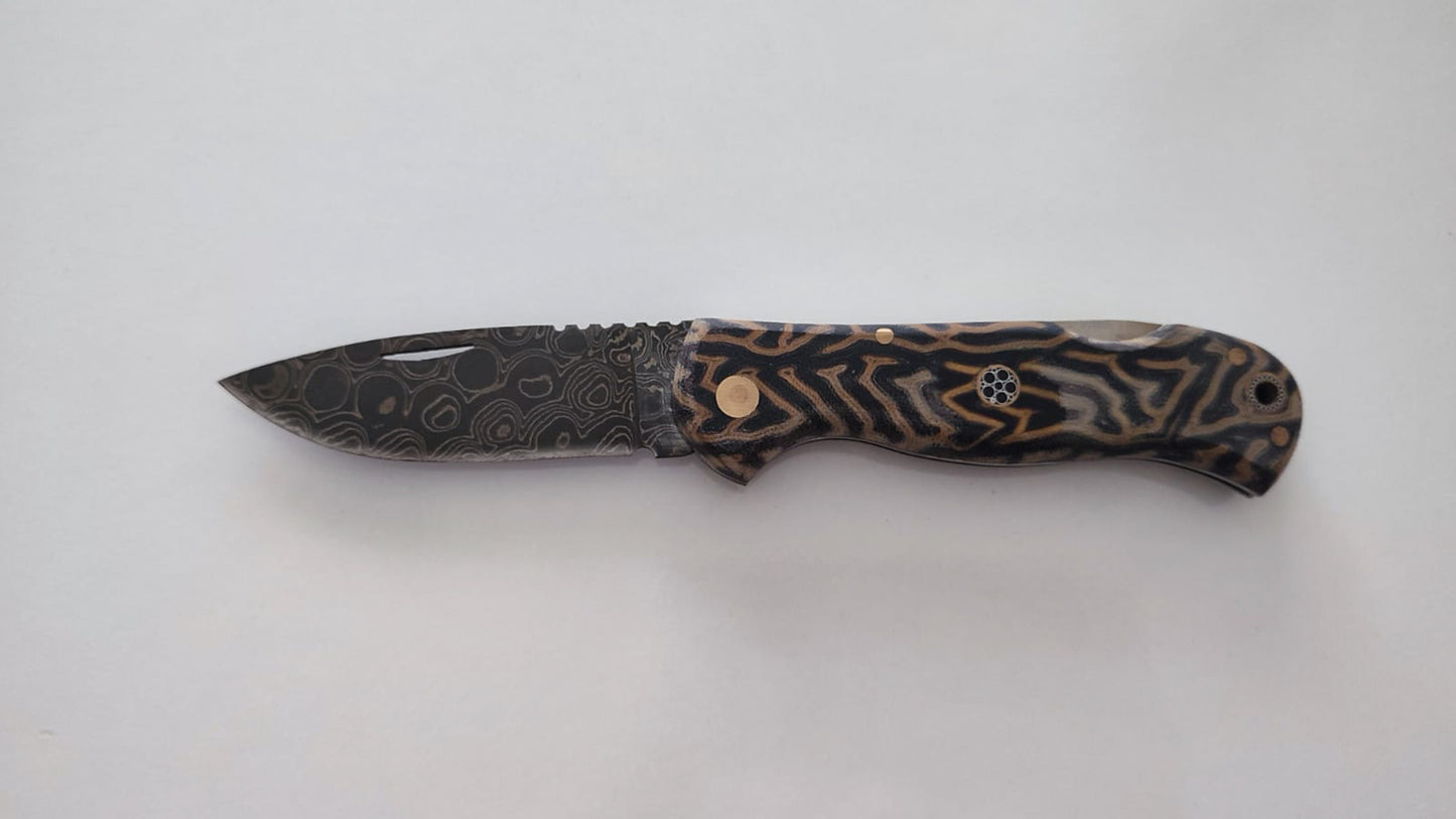 NDR Knives Şam Çeliği - Damascus Çeliği Micarta Saplı Çakı