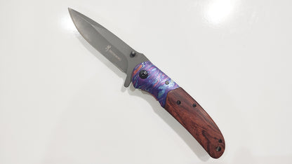 NDR Knives Browning Liner Kilitli Çakı, Metal ve Ahşap Saplı - Kişiselleştirilmiş Çakı