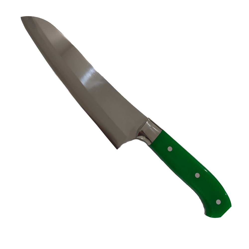 NDR Knives - Yeşil/Kırmızı Pleksi Saplı Şef Bıçağı - Mutfak Bıçağı - 31 cm