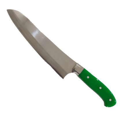 NDR Knives - Yeşil/Kırmızı Pleksi Saplı Şef Bıçağı - Mutfak Bıçağı - 31 cm